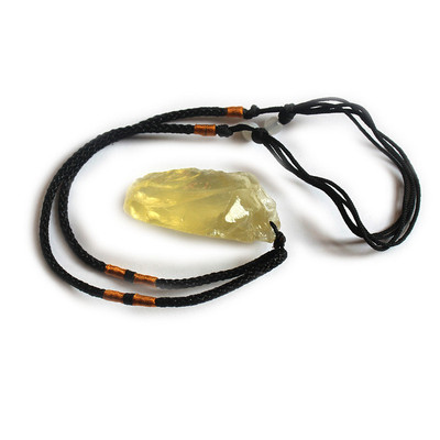 Natural Citrine Stone pendant  Yellow Quartz Crystal Rough B