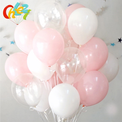 30Pcs/lot Pink Clear White Round Ballons Transparent Balloo