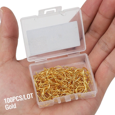 DONQL 50/100pcs Fishing Hooks Set Single Circle Fishhook Fly