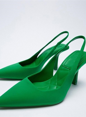 2022 Summer New Womens Sandals Closed Toe Green Single