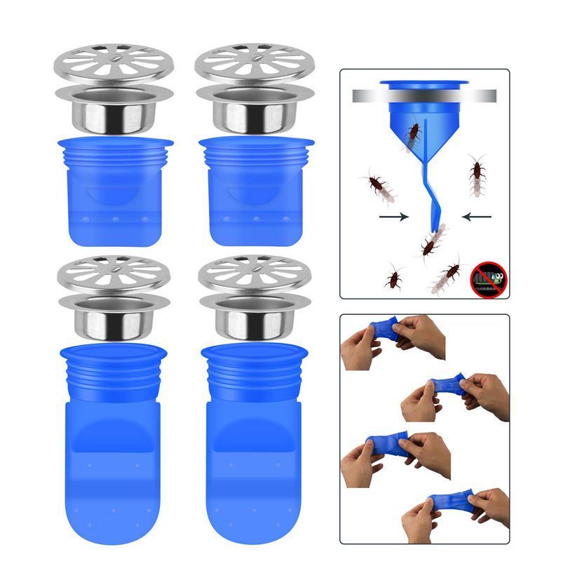 Drain Backflow Preventer 4 Pack, One Way Valve For Pipes Tu