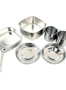 Stainless Steel Cookware, 6-piece Crockery Pot Pans Mug Set