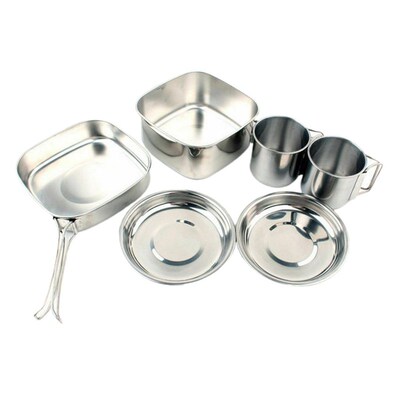 Stainless Steel Cookware, 6-piece Crockery Pot Pans Mug Set