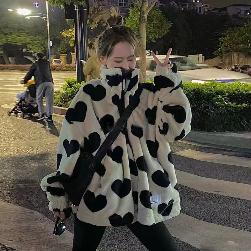 Love Lamb Wool Winter Clothes Women Thick Loose Plush Woman