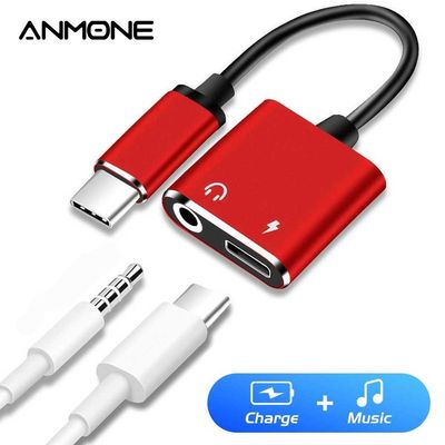 ANMONE Type C Cable Converter To 3.5mm 2 in 1 Transfer Conn