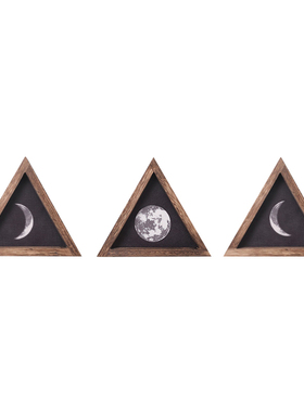 3 Pack Rustic Wall Moon Phases Decor Wood Moon Signs Framed