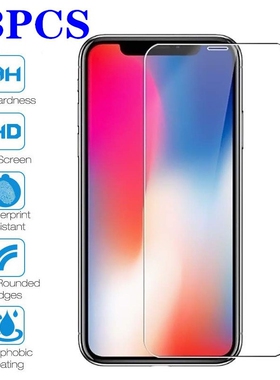 3PCS Screen protector Tempered Glass For IPhone X XR XS Max