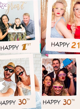 FENGRISE Paper Funny Photobooth Frame Photo Booth Props Fra