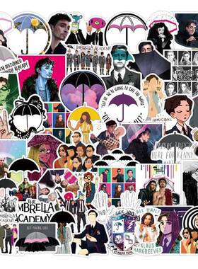 50Pcs Cute The Umbrella Academy Style Luggage Stickers for
