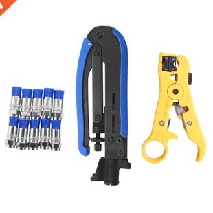 Cable Rg59 Tool Rg6 Compression Adjustable Crimper Coax Kit