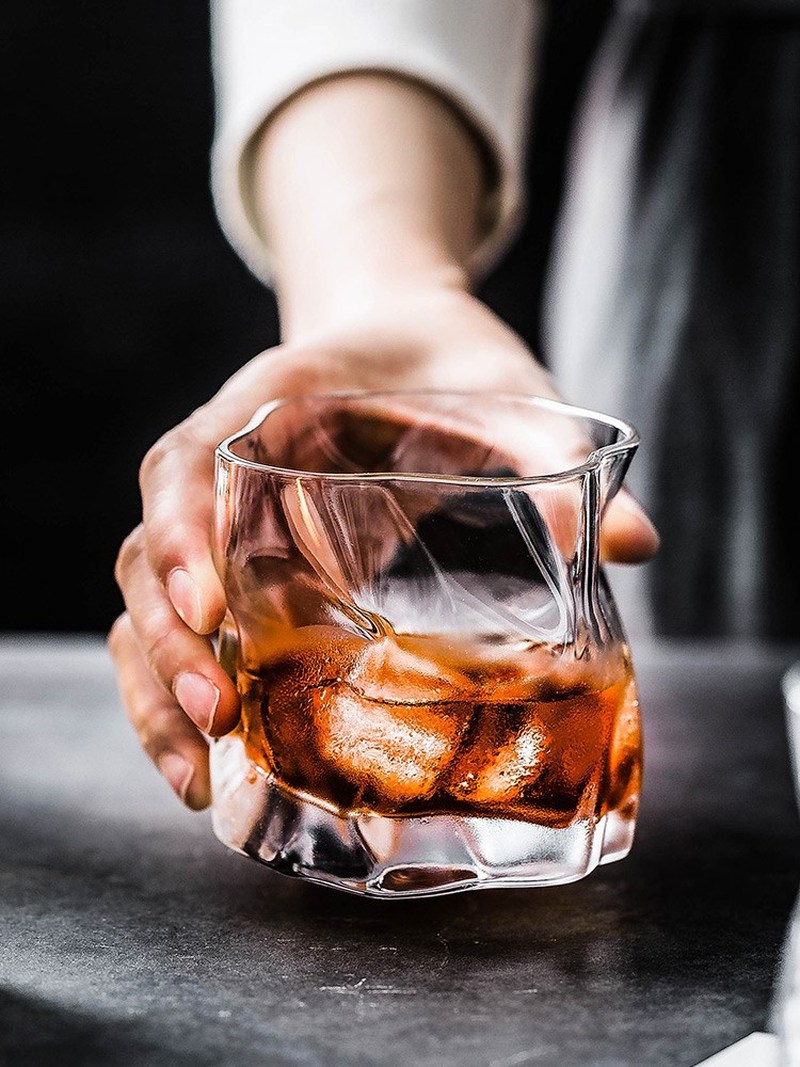 Whisky Glass Crumple Whiskey Tumbler Glasses Irregular Folds