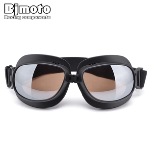BJMOTO Motorcycle Glasses Goggles Helmet Pilot Scooter Retro