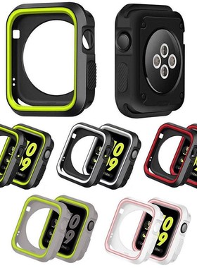 Silicone cover For Apple Watch case 44mm 40mm iWatch case 4