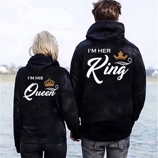 Casual King Queen Letter Women Hoody 2020 Women's Clothi