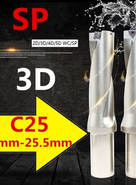 SP C25 3D 21 22 23 24 25.5 mm U Drilll Indexa Insert Drills