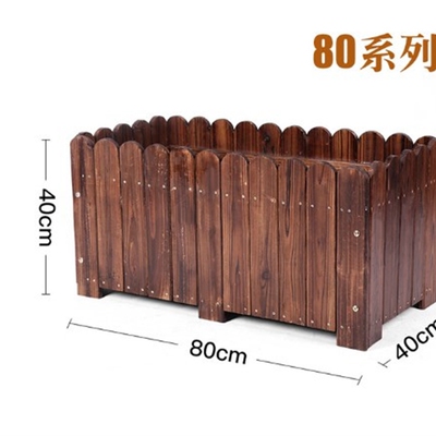 Antiseptic wooden flower box carbonized solid wood flower po
