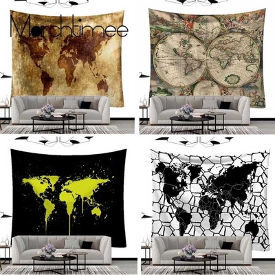 World Map Wall Tapestry Wall Hanging Mandala/Psychedelic/Tr