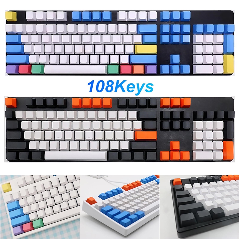 108Pcs No letters Key Cap Set PBT Lightproof Keycaps for Me