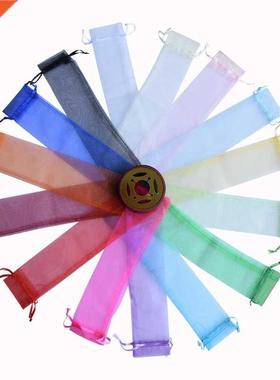 14 colors souvenir gift wedding hand fan organza bags 50 pcs