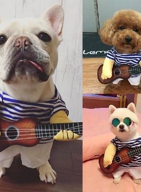 Lovely Guitar Player Pet Dog Clothes Party Cosplay Puppy