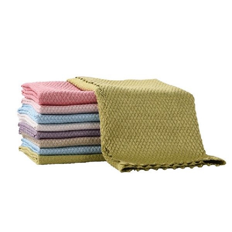 5pcs Household Cleaning Towel Fish Scale Wipe Cloth for