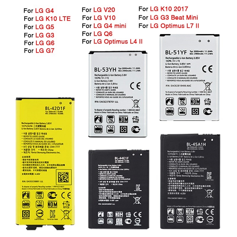 OHD Original Phone Battery For LG G3 G4 G5 G6 G7 V20 K10 LT