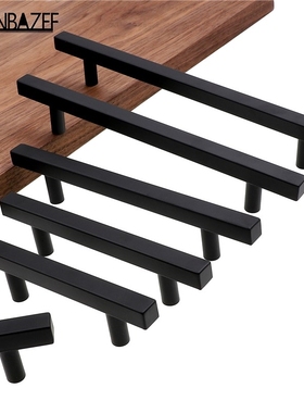 RUNBAZEF Cabinet Pulls Black Modern Square T Bar Diamter  K