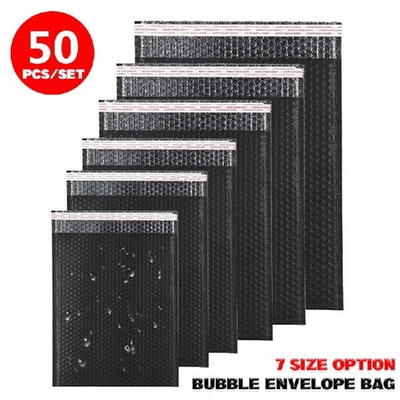 25pcs 50pcs 7 Sizes Black Bubble Mailers Padded Envelopes