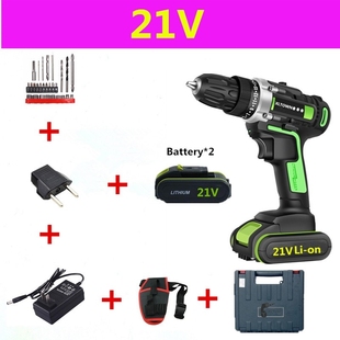 16.8/21V Cordless Drill With 2 battery Multi-function Lithi