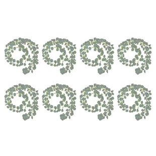 Garland Eucalyptus Leaves Flowers Artificial 8Pcs Hot Green