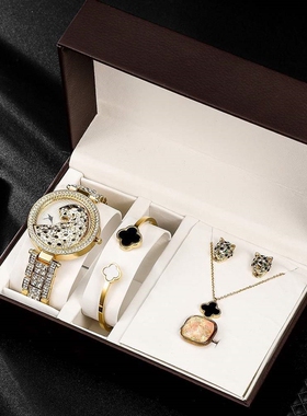 Womens luxury birthday Watch Gift Box +exquisite jewelr