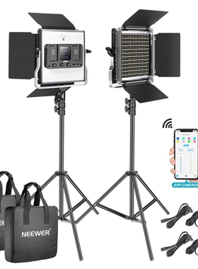 Neewer 2 Packs 528 LED Video Light, Metal Dimmable Bi Color