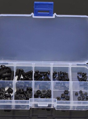 150pcs Black M2 M2.5 M3 M4 M5 Nylon Hex Screw Bolt Nut Stan