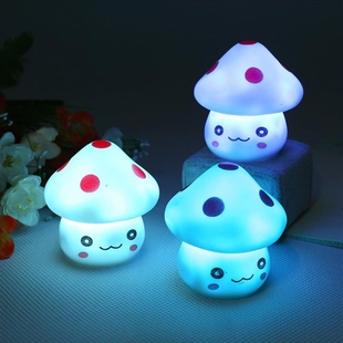 1PC 7 Colors Light Cute Changing LED Mushroom Lamp Party Li