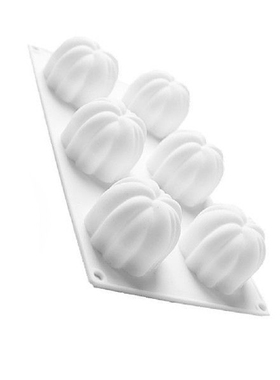 6 Grids Pumpkin Shape Cake Mold Silicone Mousse Baking