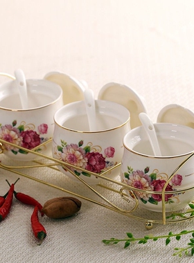 Household Ceramic Seasoning Box Kitchen Supplies Seasoning J