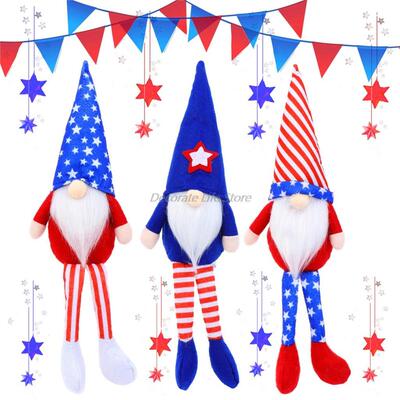 3PC Independence Day Gnomes July 4th Handmade Plush Dwarf