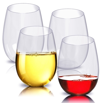4pc/set Shatterproof Plastic Wine Glass Unbreakable PCTG Red