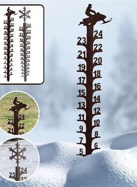 Winter Snowflake Snow Gauge Ruler Metal Snowmobile Snow