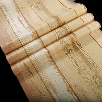Retro Wooden Board Wood Grain Wallpaper  Living Room Restaur