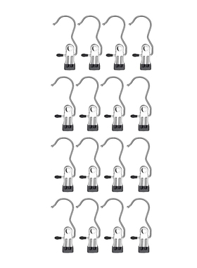 16PCS Stainless Steel Laundry Hooks Clothes Clips For Home