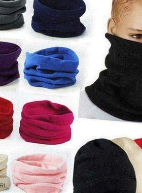 -Mens Womens Thermal Warm Fleece Snood Scarf Neck Warmer Be