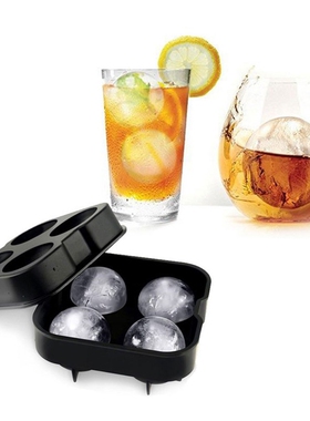 4 Holes Whiskey Cocktails Ice Balls Maker Silicone Ice Cube