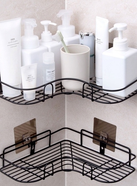 Bathroom Corner Shelf Rack Triangle Iron Art Storage