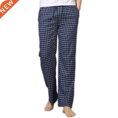Summer thin 100% cotton sleep bottoms mens simple sleepwear