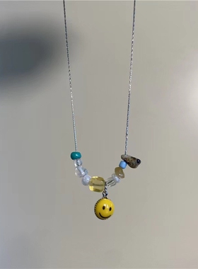 Naive and Romantic Smiley Pendant Necklace For Women Irregul