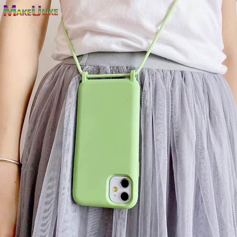 Lanyard Silicone Case For iPhone 11 Pro Max 12 Mini 12Pro 1