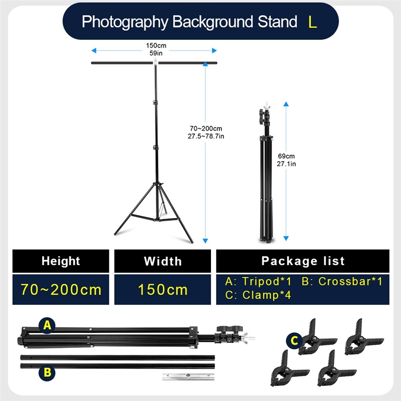 Professional Photography Photo Backdrop Stands T-Shape Backg