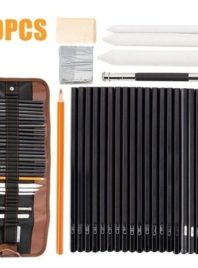 30pcs Drawing Beginner Sketch Set Charcoal Pencil Art Painti