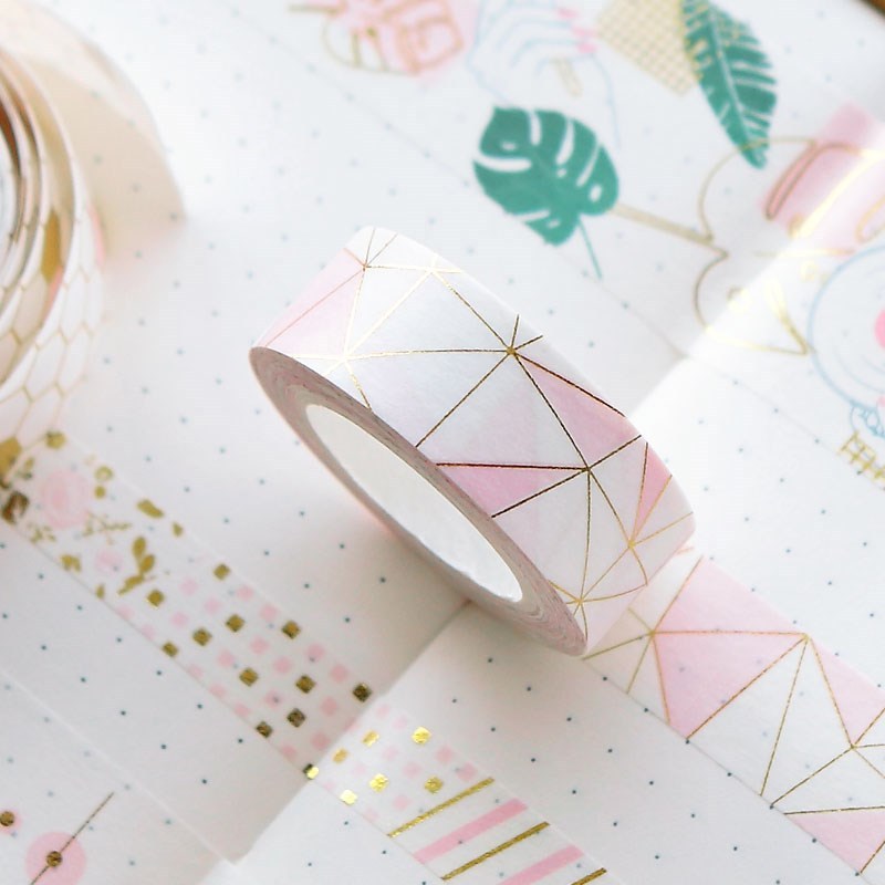 Pink Foil Paper Washi Tape Set Cute Adhesiva Decorativa Ja